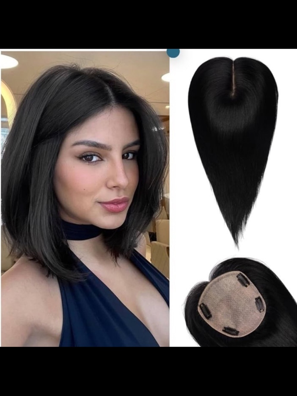 12” Human Hair Topper Clip In Hair Topper Crown Thinning Grey Coverage 5x5